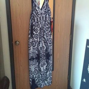 Navy Blue and White Maxi